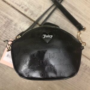 Juicy Couture Black Monogram Crossbody Bag Y2K